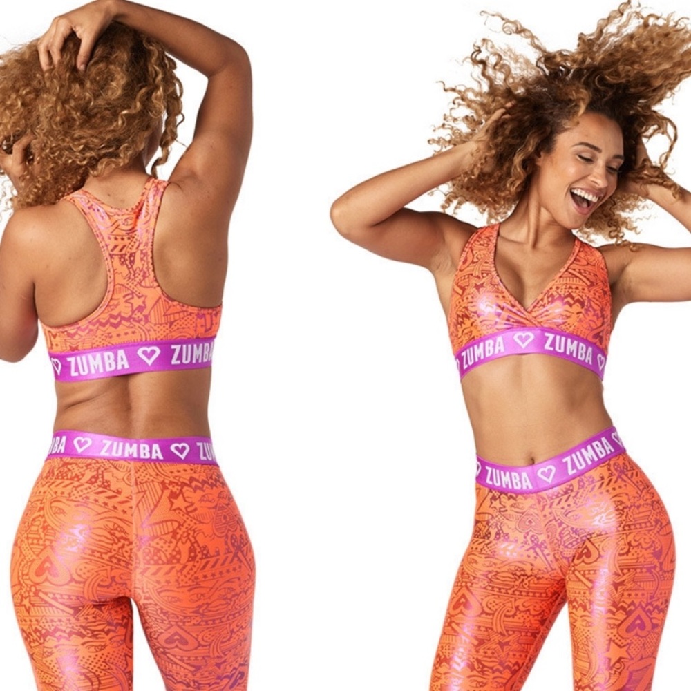 Zumba has my heart metallic V-bra